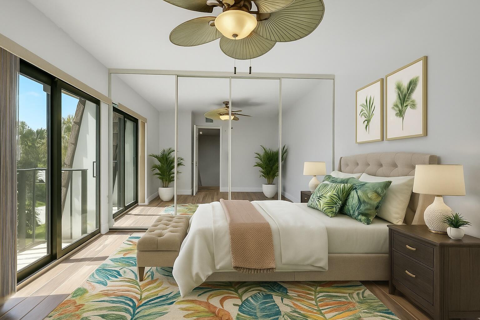 2324 23rd Court, Unit 55D Jupiter, FL 33477 - Photo 22 of 41 a bedroom with a bed and wooden floor