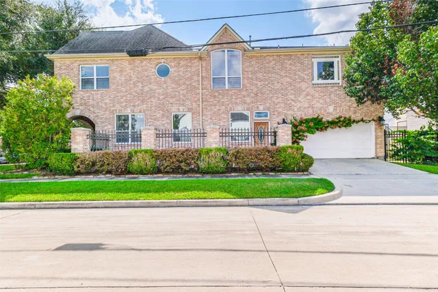 an aerial view of a swimming pool