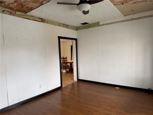 an empty room with windows