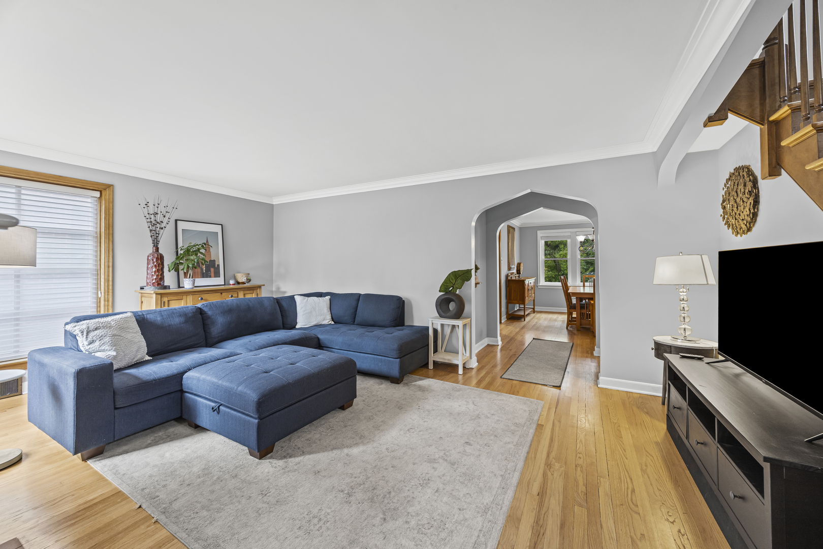 530 Byrd Road Riverside, IL 60546 - Photo 2 of 23 a living room with furniture and a flat screen tv