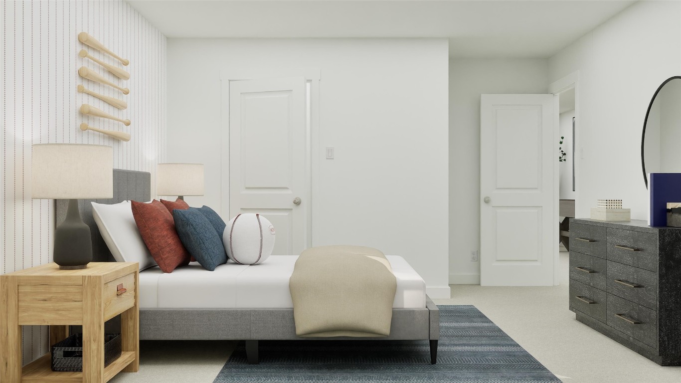 13316 Winton Drive Elgin, TX 78621 - Photo 7 of 35 a bedroom with a bed and a flat tv screen