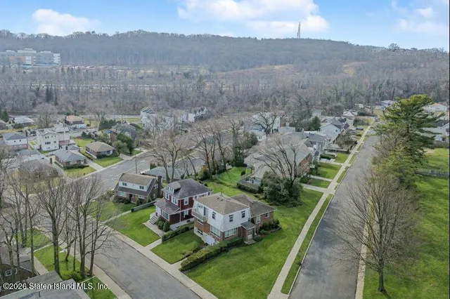 an aerial view of multiple house