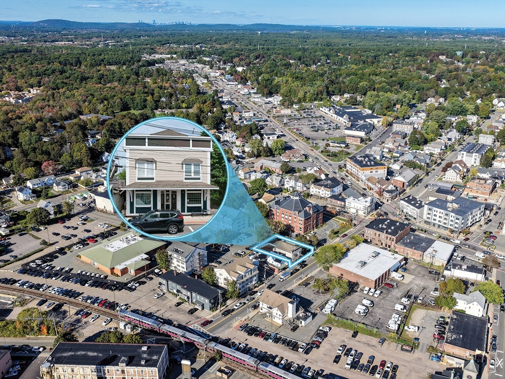 an aerial view of a city