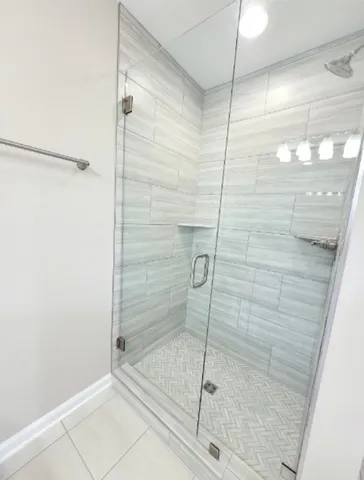 a bathroom with a shower