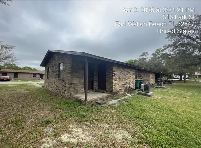 a view of a backyard with a garden