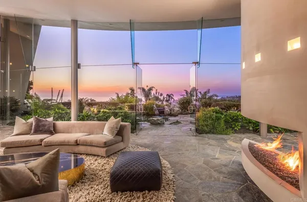 a view of outdoor space with seating area