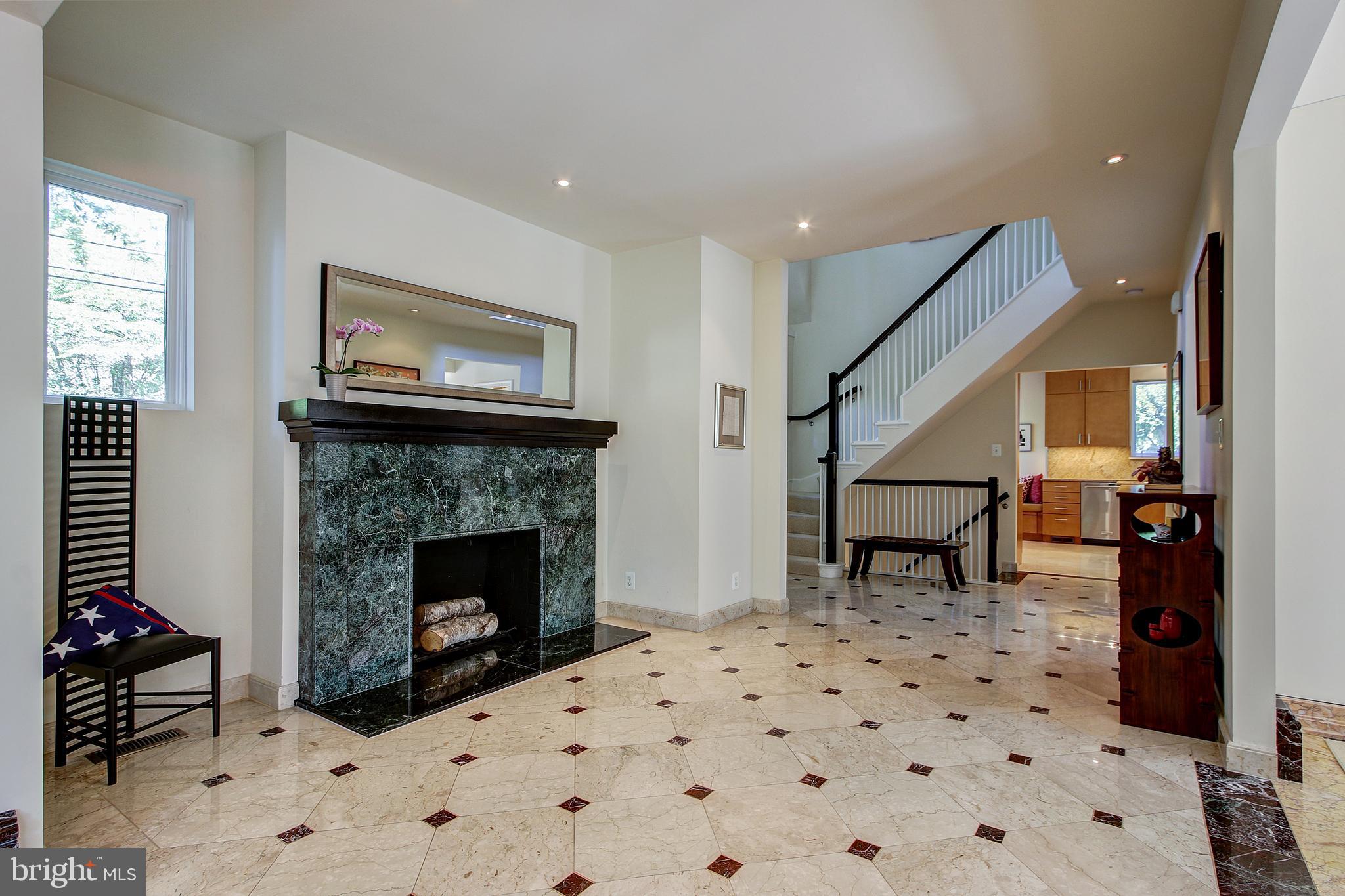 7211 Fairfax Road Bethesda, MD 20814 - Photo 4 of 39 Foyer with Marble Fireplace