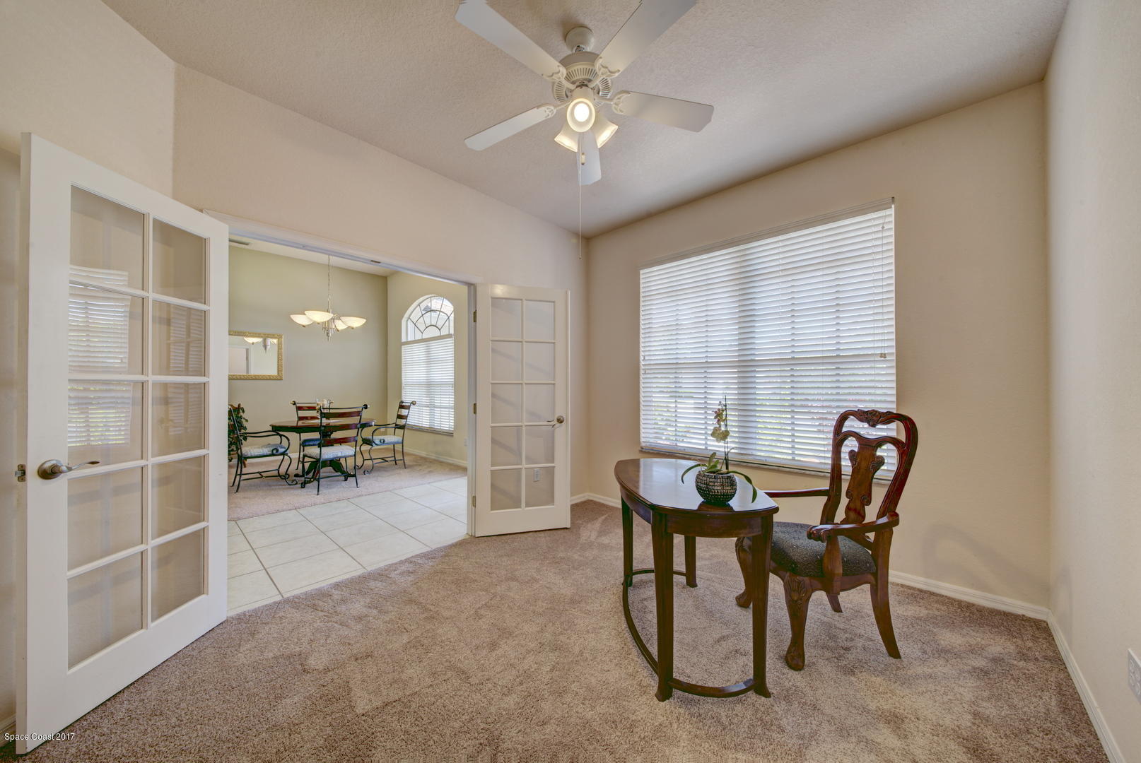 Office with Glass French Doors