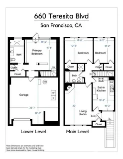 a view of multiple houses with a street