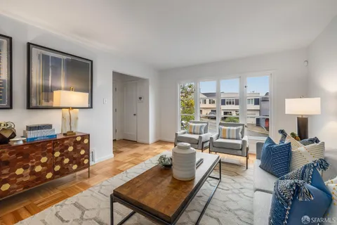 a living room with furniture