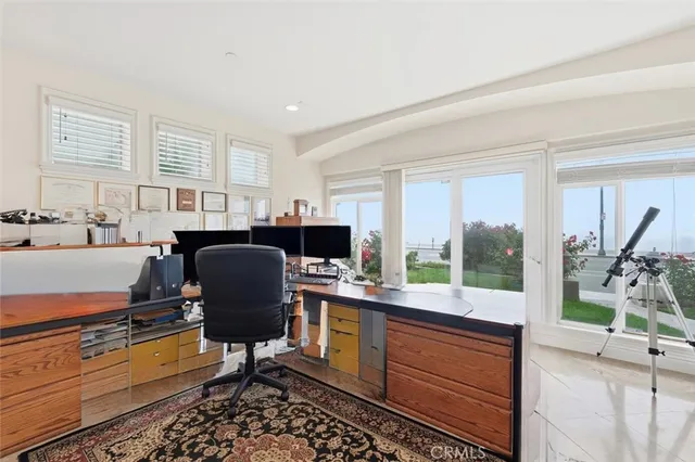 a view of a workspace with kitchen