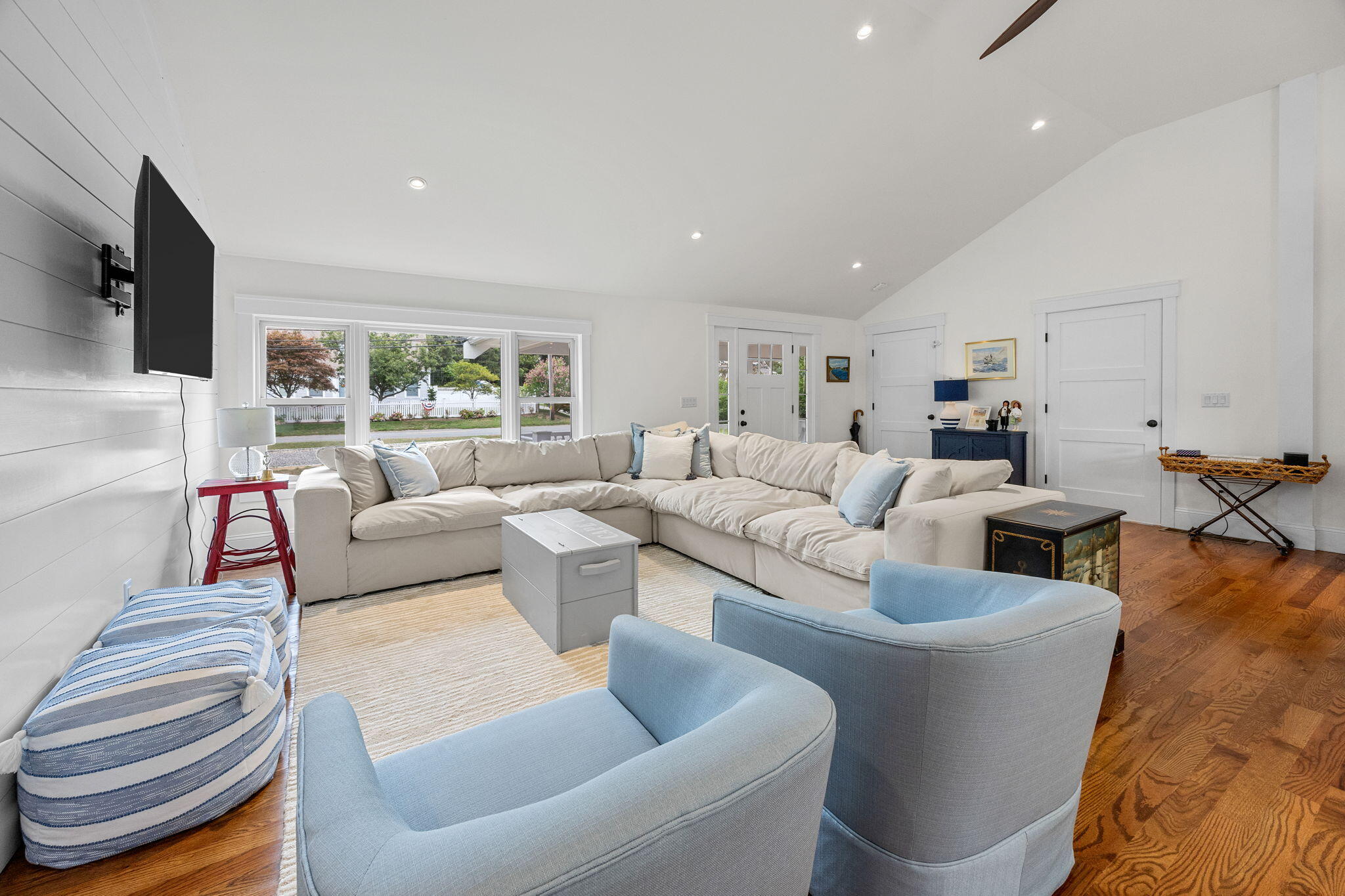 93 Orleans Road Chatham, MA 02633 - Photo 9 of 48 a living room with furniture and a flat screen tv