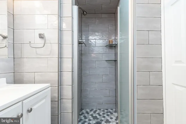 a bathroom with a shower
