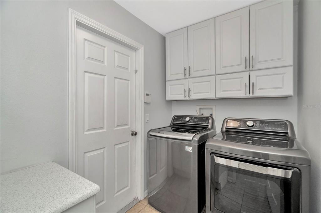 8918 Linebrook Drive Trinity, FL 34655 - Photo 35 of 50 a kitchen with white cabinets and stainless steel appliances