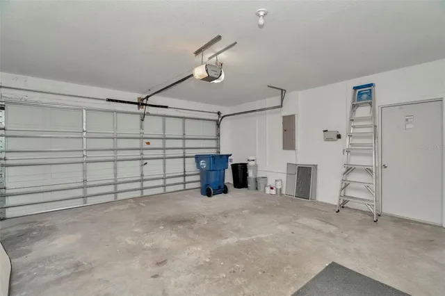 a view of backyard with trampoline