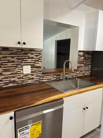 a view of a kitchen counter top space