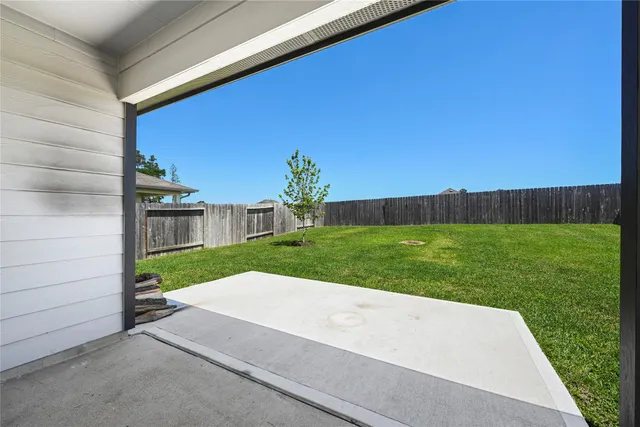 a view of backyard with potted plants