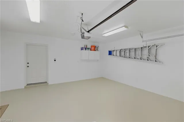 a view of a room with garage
