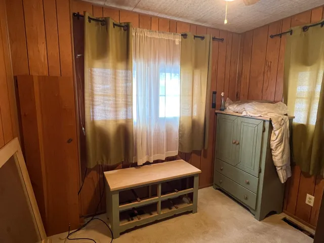 a room with a storage and utility room