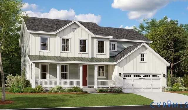 a view of a white house next to a yard