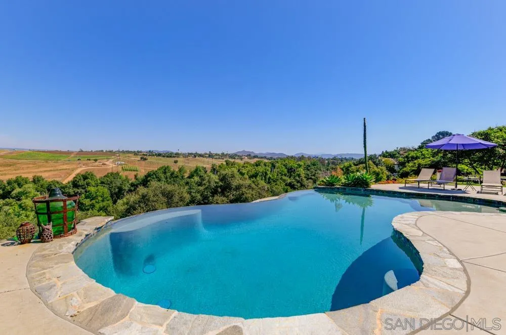 1834 Winterwarm Drive Fallbrook, CA 92028 - Photo 23 of 49 a view of a swimming pool from a balcony