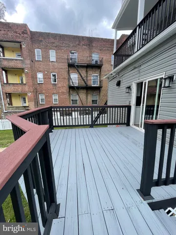 a view of wooden balcony
