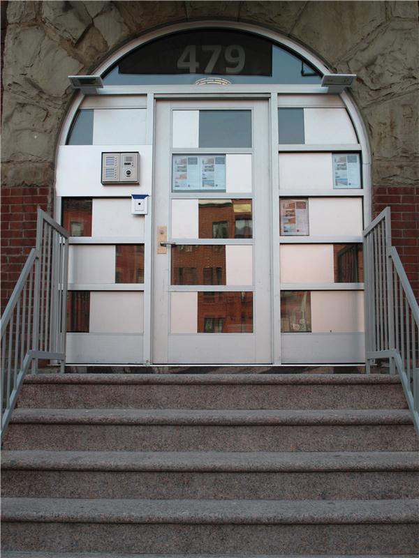 a front view of a house with a window