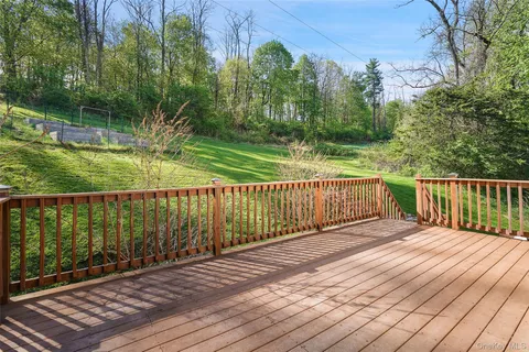 a view of a wooden deck