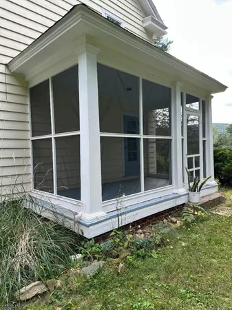 a view of wooden door