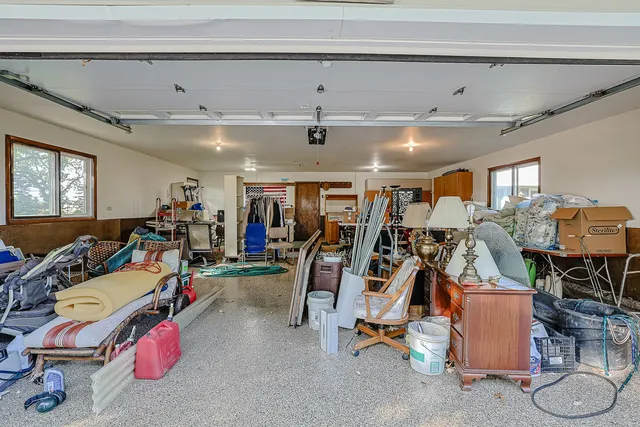 a view of a lake with a outdoor space