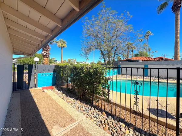 a view of a backyard