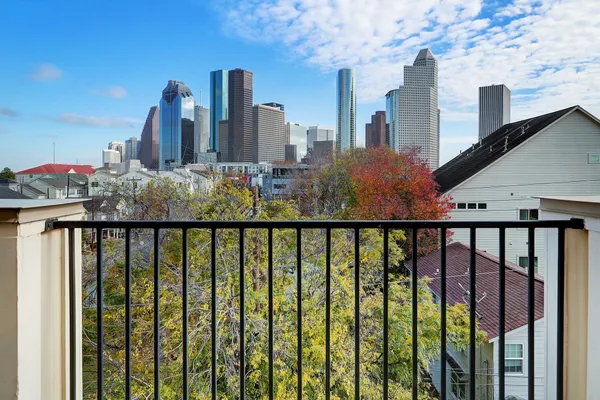 a view of city from a balcony