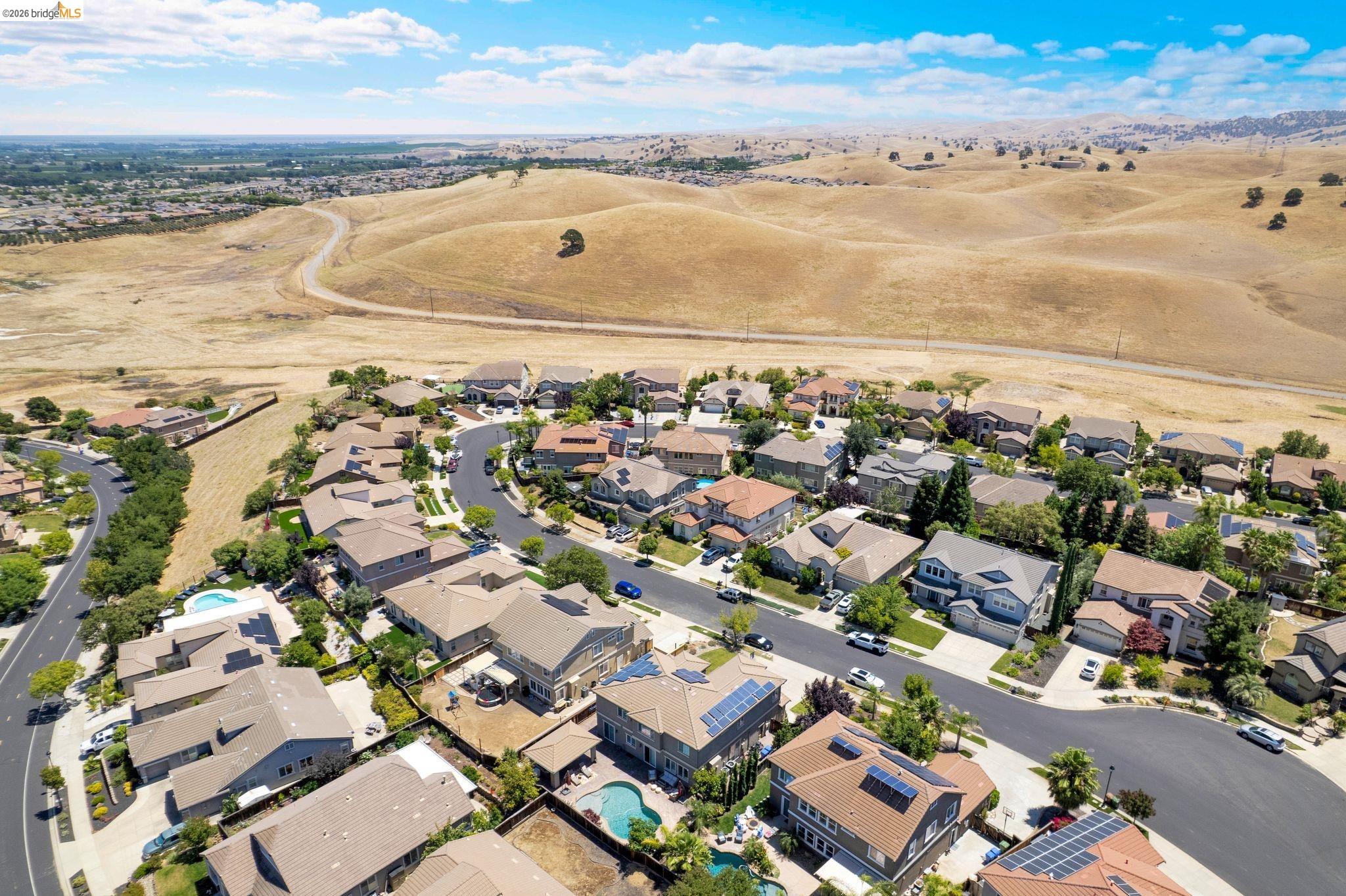2513 Winged Foot Road Brentwood, CA 94513 - Photo 42 of 45 Aerial perspective showcasing a residential community with varied architectural styles