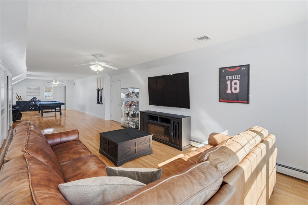 56 Old Lyman Road South Hadley, MA 01075 - Photo 35 of 40 a living room with furniture and a flat screen tv