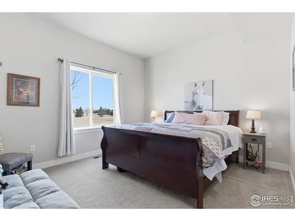 a bedroom with a bed window and a couch