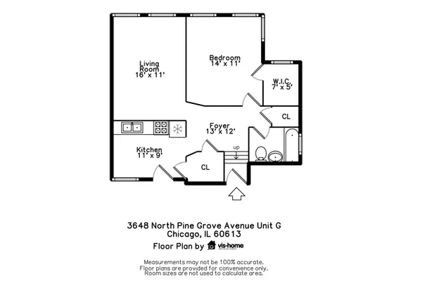 $1,900 | 3648 North Pine Grove Avenue, Unit G, Chicago, IL 60613