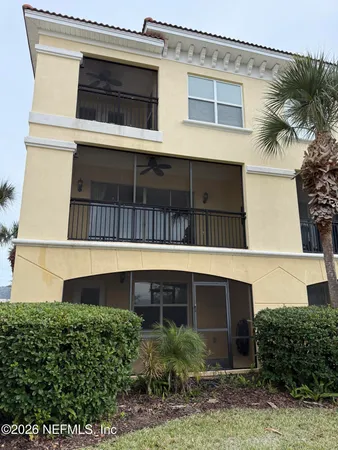 a front view of a house with a balcony