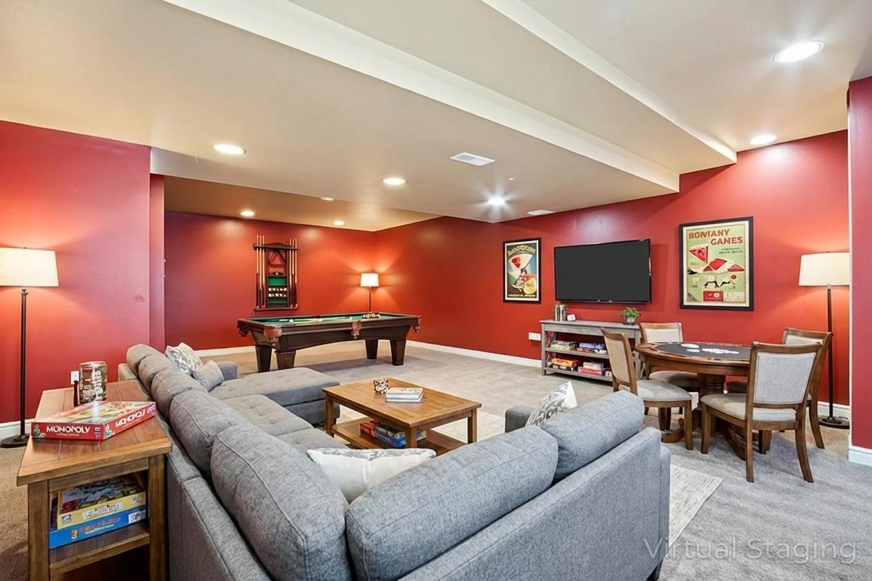 1739 Newbridge Circle Elgin, IL 60123 - Photo 38 of 42 a living room with furniture and a flat screen tv