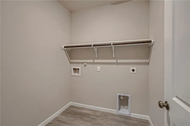 a view of small space with racks on the wall