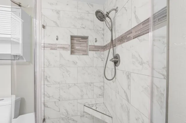 a bathroom with a shower