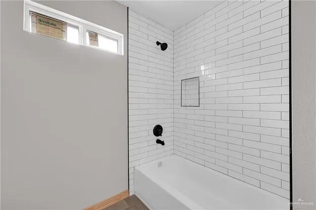 a bathroom with a tub