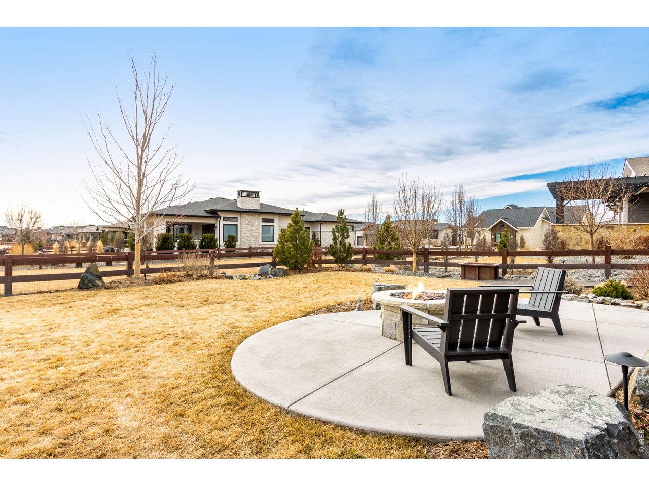 4186 Prestwich Court Timnath, CO 80547 - Photo 17 of 48 a swimming pool with outdoor seating and yard