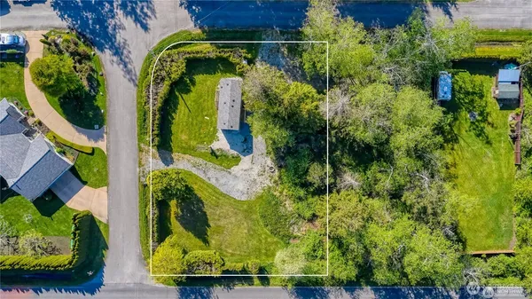an aerial view of garden