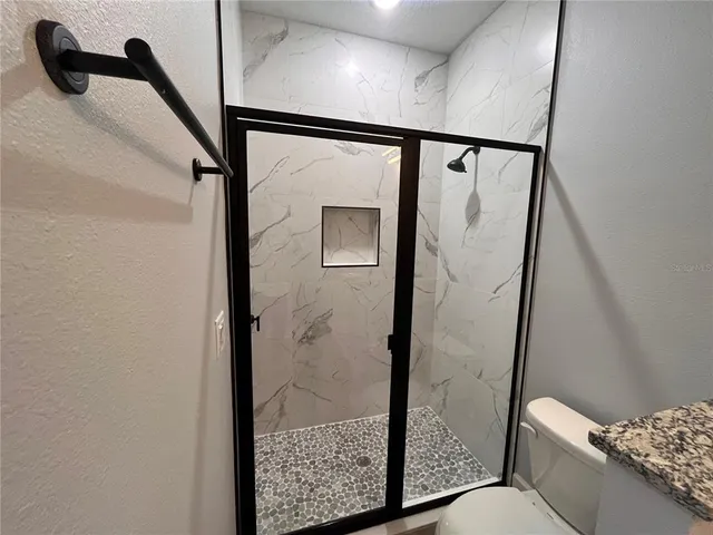 a bathroom with a shower