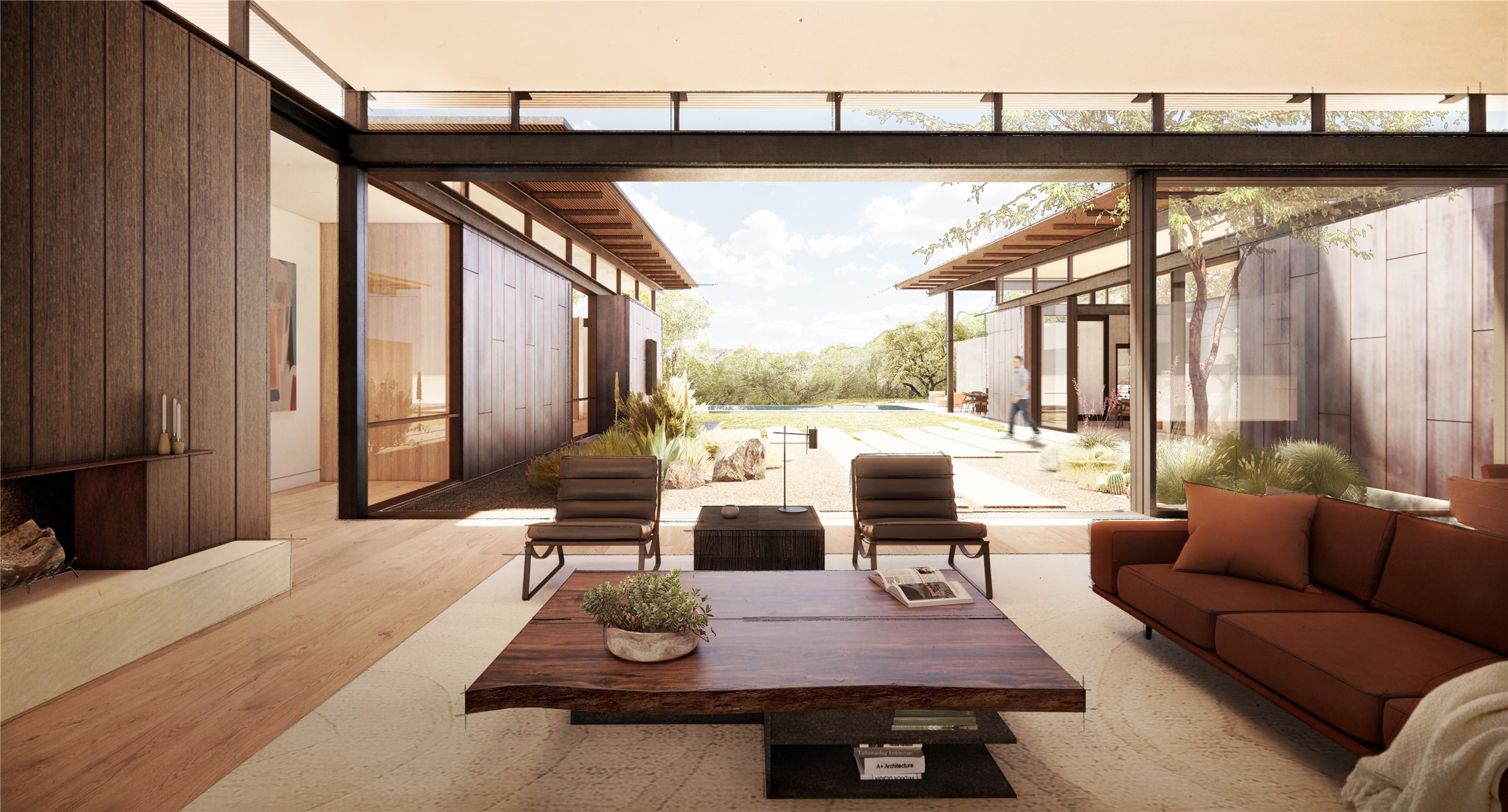 6 Martelli Lane Austin, TX 78746 - Photo 4 of 10 Living Room and Courtyard View