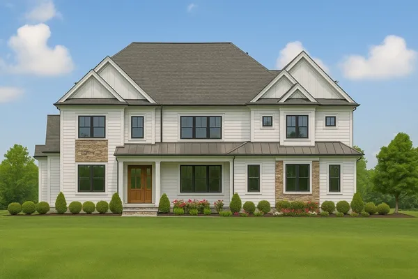 front view of a house and a yard