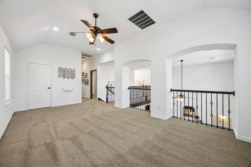 916 Redbird Lane Allen, TX 75013 - Photo 27 of 39 a view of livingroom with hardwood floor and a ceiling fan
