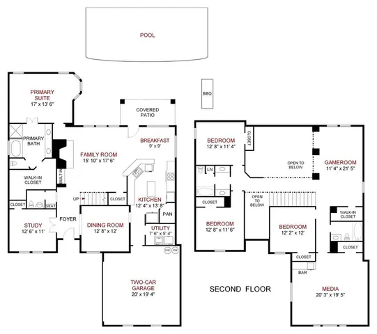 a view of a hallway with wooden floor and a living room