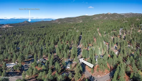 a view of a city with lush green forest
