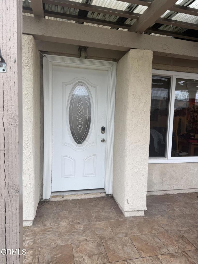 a view of a small space with a sink